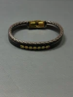 دستبند چرم دوردیف حصار