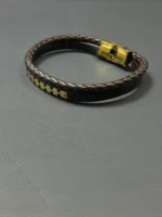 دستبند چرم دوردیف حصار - Image 2