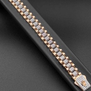 دستبند رولکس سه رج وسط نگین