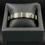 دستبند چرم و سرامیک ریتم نگین دار