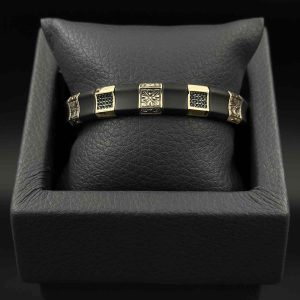 دستبند کشی کائوچو مات ریتم نگین دار