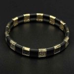 دستبند کشی کائوچو مات ریتم نگین دار