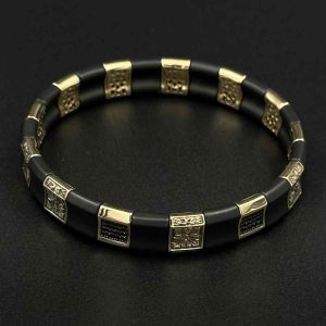 دستبند کشی کائوچو مات ریتم نگین دار