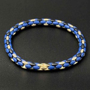 دستبند کشی سرامیک و لاجورد اونیکس مات