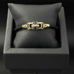 دستبند چرم سگک نگین دار وسط نگین - Image 2