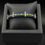 دستبند چرم ریتم تمام طلا