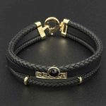 دستبند چرم سه لاین نگین مارکو وسط کارتیه