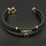 دستبند چرم سه لاین نگین مارکو وسط کارتیه