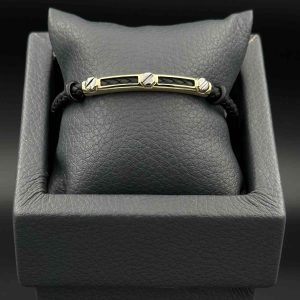 دستبند چرم طرح سه پیچ سرامیک