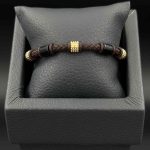 دستبند چرم طلا و سرامیک