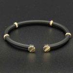 دستبند چرم دوسر پیچ