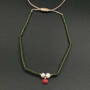 دستبند بافت انار و مروارید