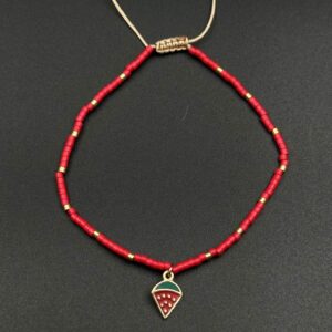 دستبند بافت آویز هندوانه مینا