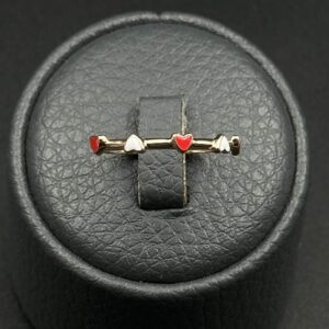 انگشتر پنج قلب مینا