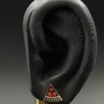 گوشواره هندوانه مثلث مینا نگین دار