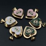 پلاک سواروفسکی قلب طرح چشم