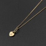 پلاک قلب نگین دار ظریف