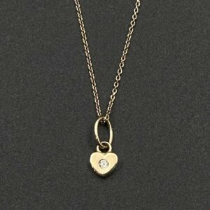 پلاک قلب نگین دار ظریف