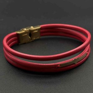 دستبند چرم سه لاین قلب