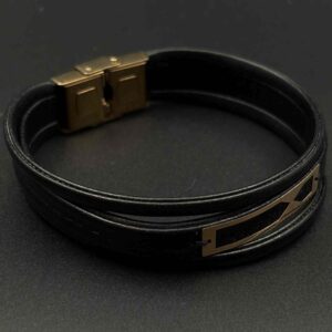 دستبند چرم دو ذوزنقه