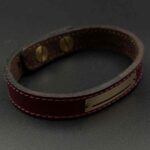 دستبند چرم پلیت و خط