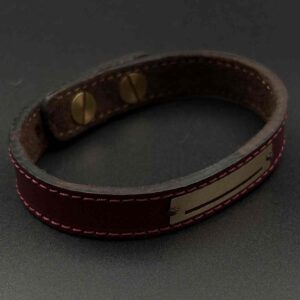 دستبند چرم پلیت و خط