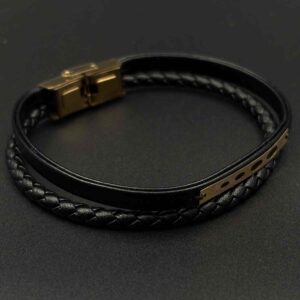 دستبند چرم چهار بیضی