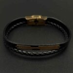 دستبند چرم پلیت شکسته