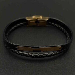 دستبند چرم پلیت شکسته