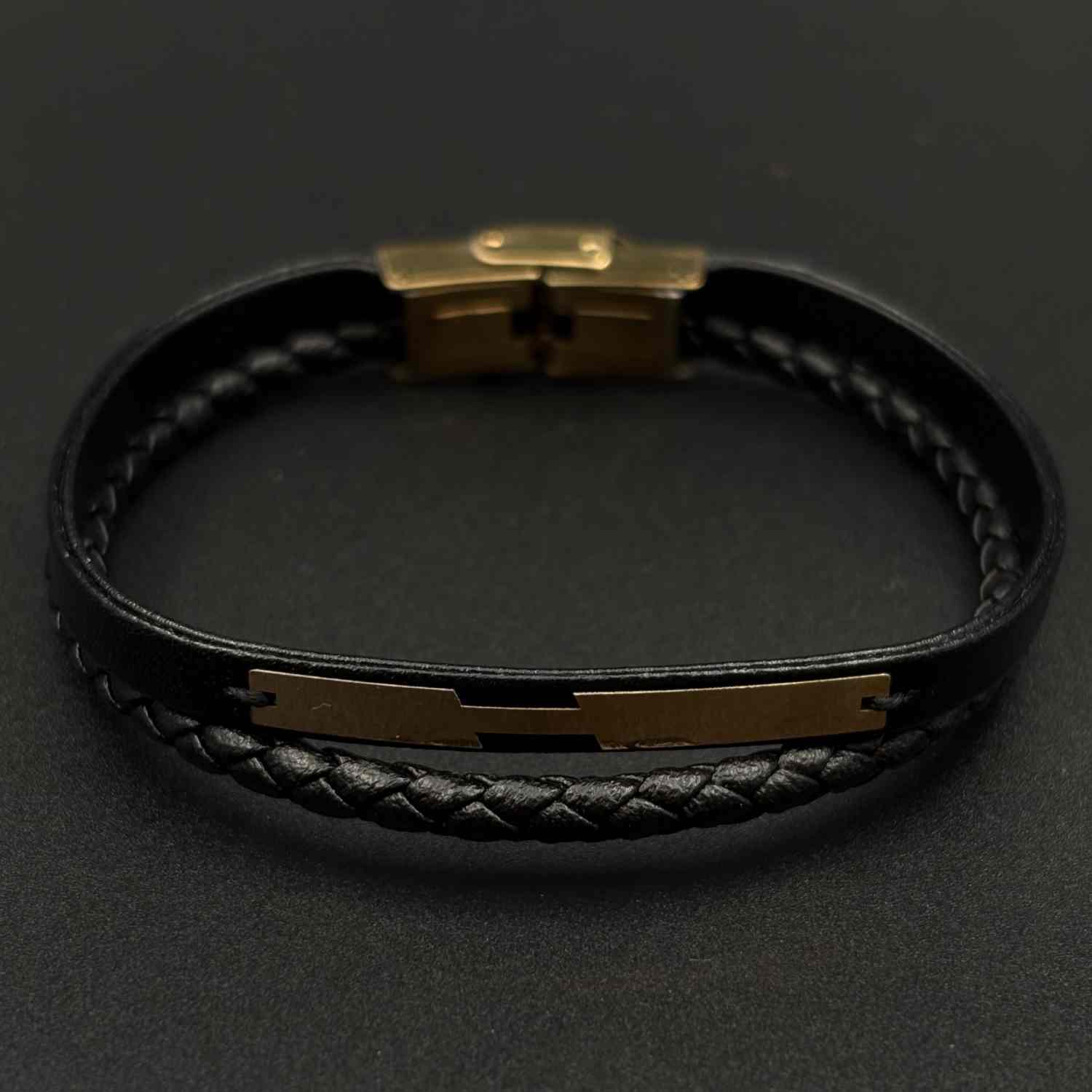 IMG_6302 دستبند چرم پلیت شکسته