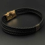 دستبند چرم چهار لاین سه موج