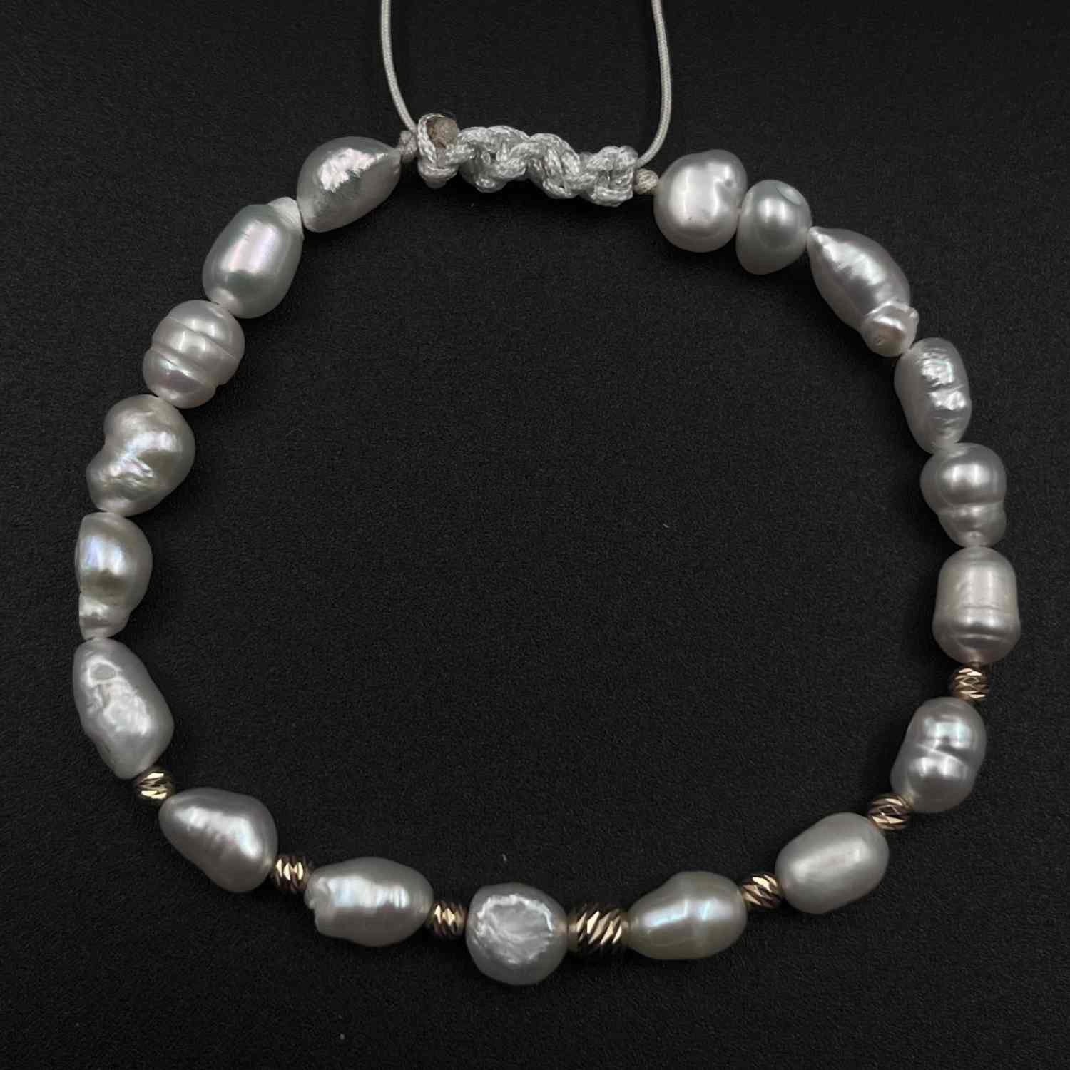 IMG_8445 دستبند مروارید باروک و گوی