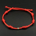 دستبند بافت رد استرینگ ( red string ) هفت گره ضخیم