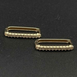 گوشواره مستطیل خط نگین